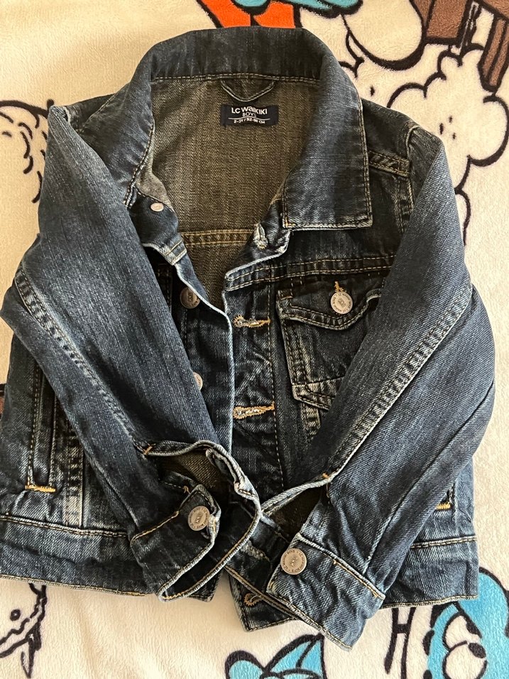 Çocuk Lacivert Düğmeli Denim Ceket - Görsel 2