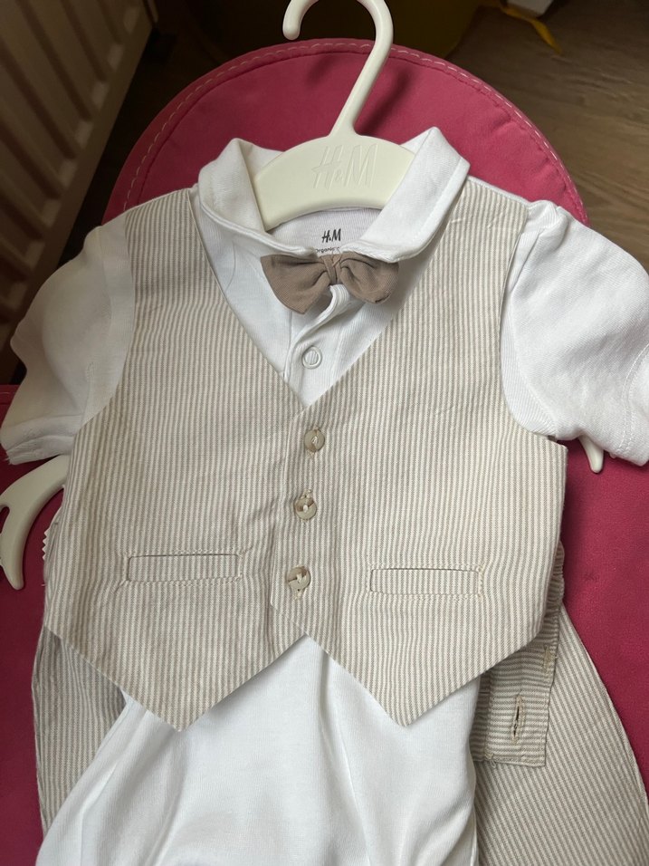 Erkek Bebek Klasik Beyaz Takım Elbise - Görsel 5