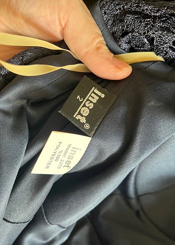 Dantel Detaylı lacivert Midi Kadın Elbise - Görsel 8