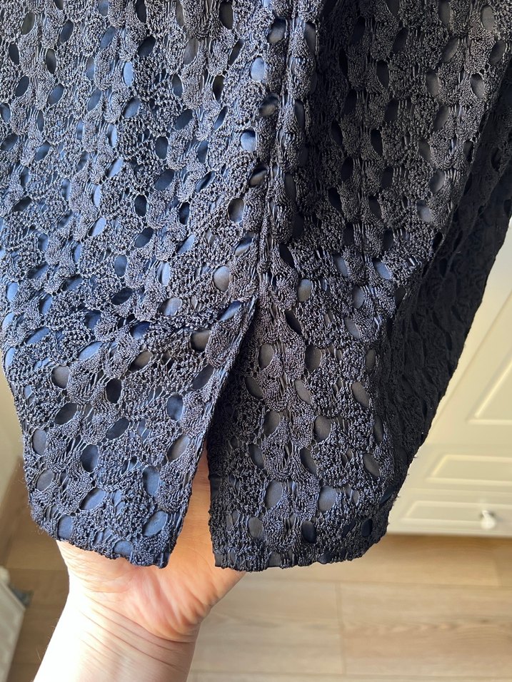 Dantel Detaylı lacivert Midi Kadın Elbise - Görsel 5