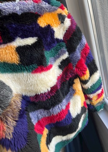 Renkli Tüy Detaylı Kadın Midi Kürk - Görsel 6