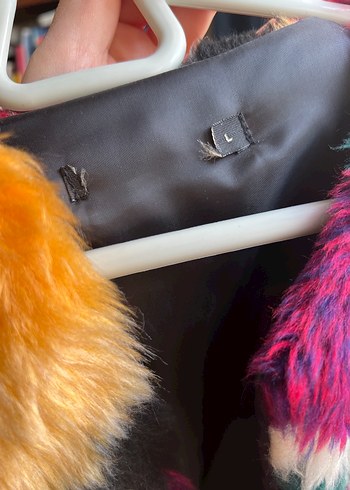 Renkli Tüy Detaylı Kadın Midi Kürk - Görsel 4