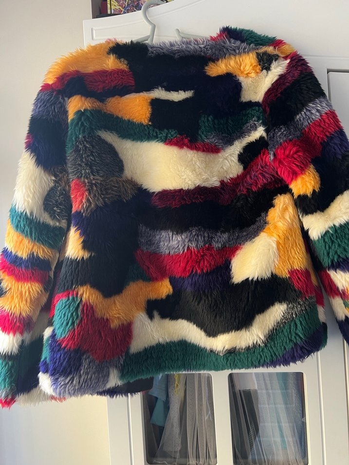 Renkli Tüy Detaylı Kadın Midi Kürk - Görsel 3