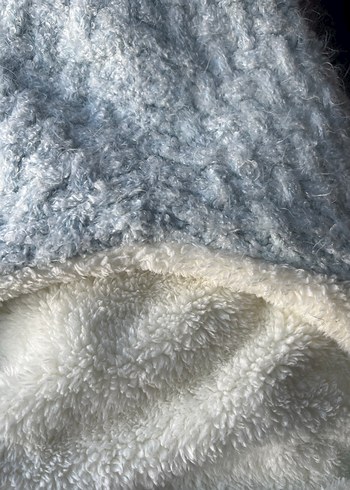 Bebe mavisi kuzu yünü bebek kundak - Görsel 4