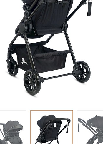 Siyah Bebek Arabası ve Oto Koltuğu Seti - Görsel 2