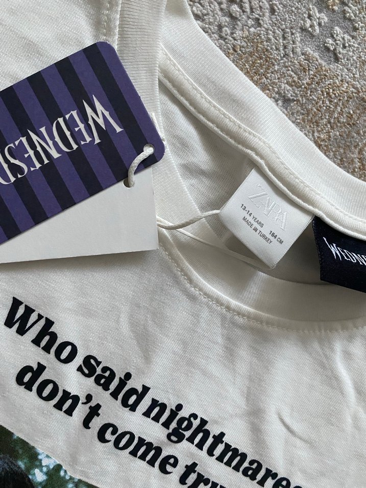 Beyaz Baskılı Kadın Tişört - Görsel 2