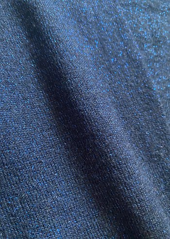 Lacivert Kadın İnce Örgü Yün Kazak - Görsel 2