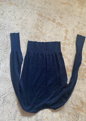 Lacivert Kadın İnce Örgü Yün Kazak - Görsel 5