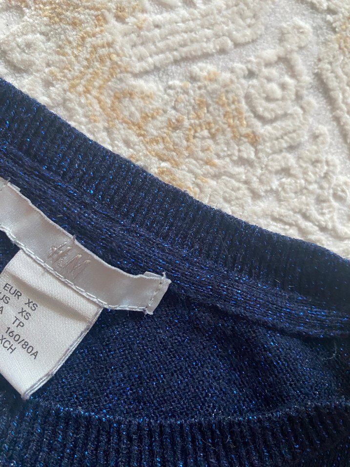 Lacivert Kadın İnce Örgü Yün Kazak - Görsel 4