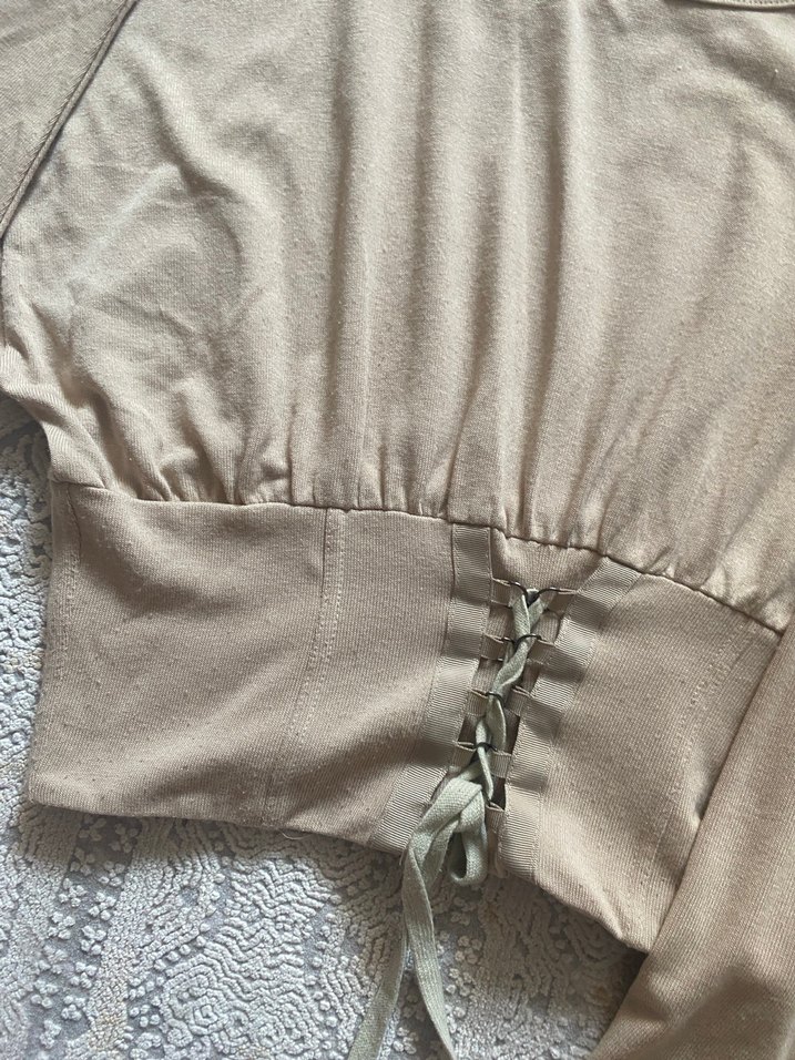 İpekyol korseli Bej Uzun Kollu  Bluz - Görsel 2