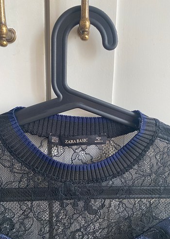 Uzun Kollu Siyah Dantel Midi Elbise - Görsel 2