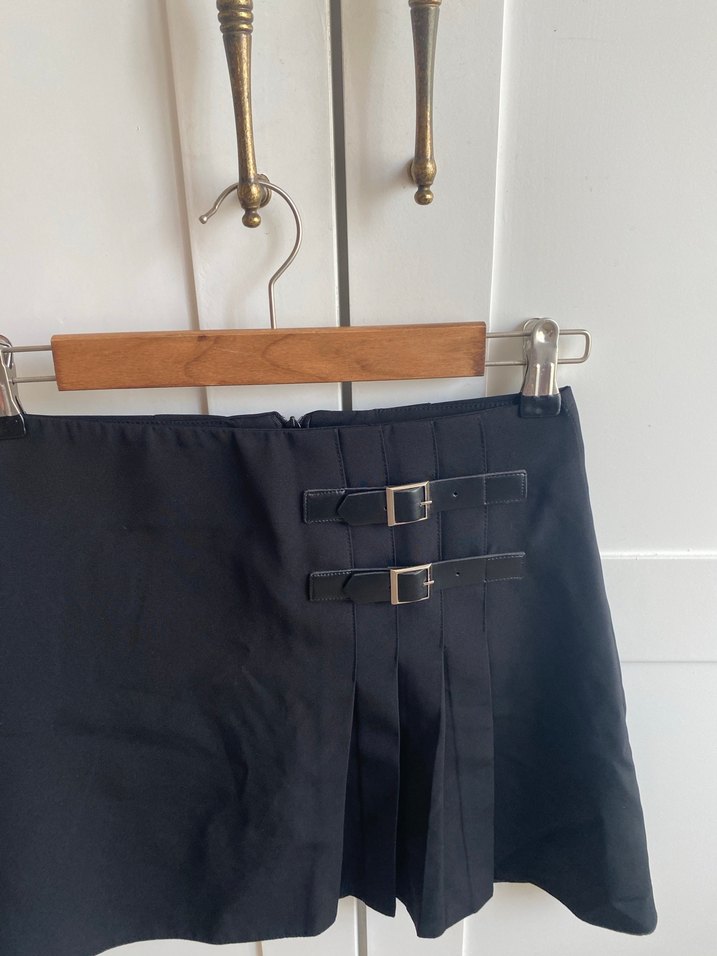 Tokalı Siyah Mini  Etek - Görsel 2