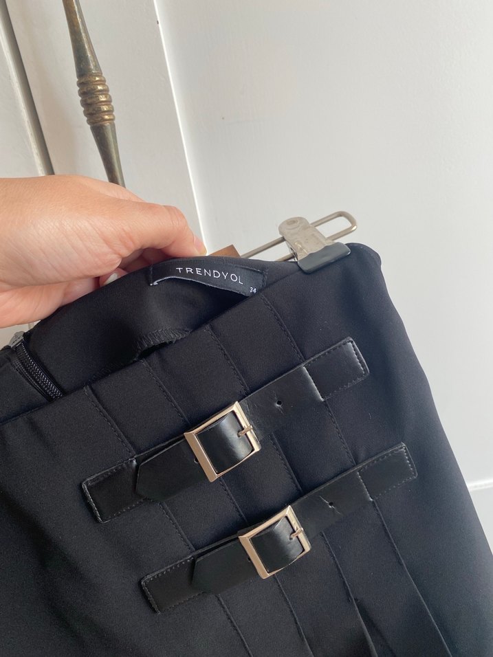 Tokalı Siyah Mini  Etek - Görsel 5