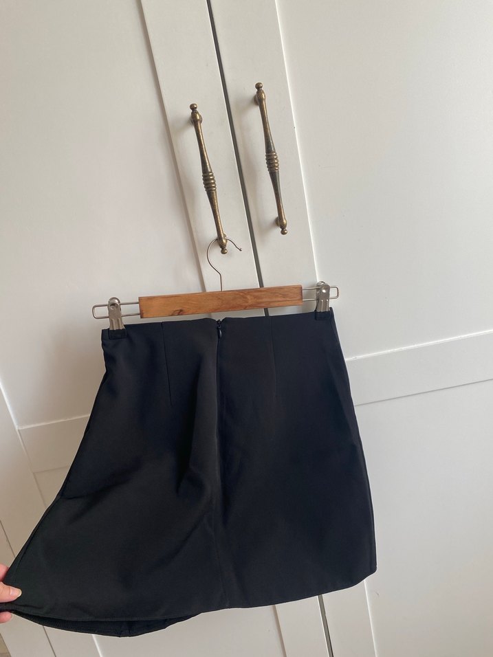 Tokalı Siyah Mini  Etek - Görsel 4