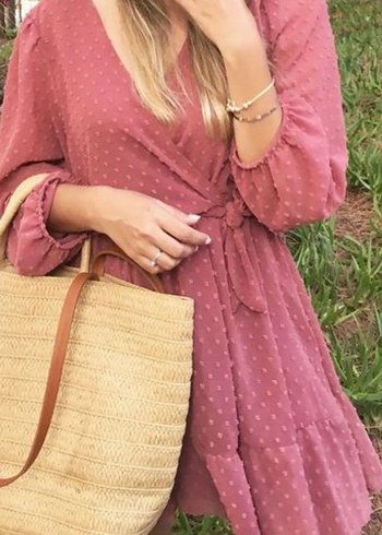 Fırfırlı şortlu şifon Elbise - Görsel 2