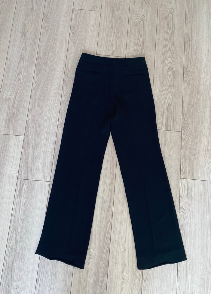 Düğmeli Siyah Kadın Kumaş Pantolon - Görsel 4