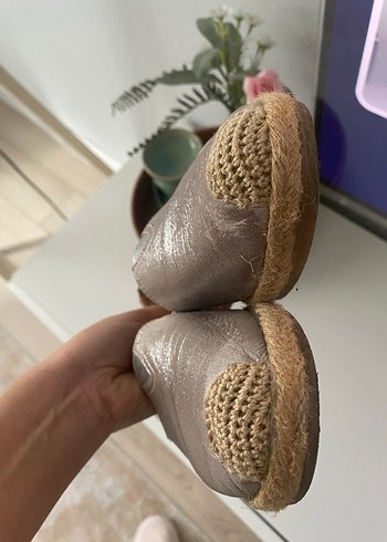 Gri Deri Kadın Espadril - Görsel 5