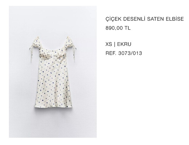 Zara cicekli elbise
