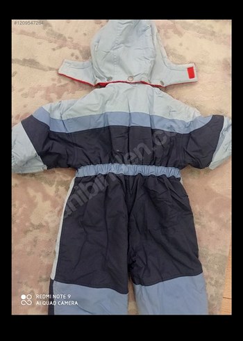 Gri Erkek Bebek Fermuarlı Tulumu - Görsel 2