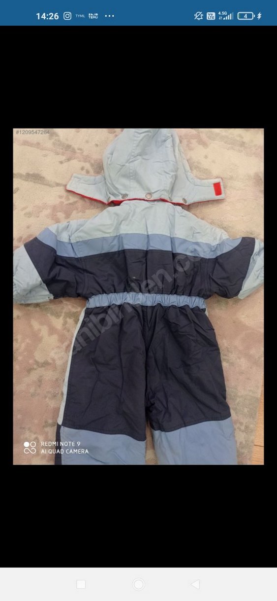 Gri Erkek Bebek Fermuarlı Tulumu - Görsel 2