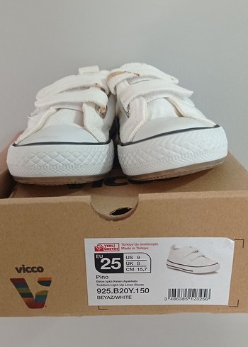 Kız Çocuk Beyaz Cırt Cırtlı Spor Ayakkabı - Görsel 3