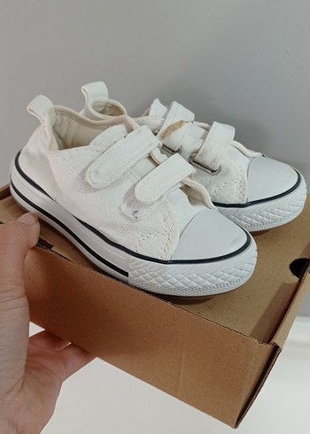 Kız Çocuk Beyaz Cırt Cırtlı Spor Ayakkabı - Görsel 2