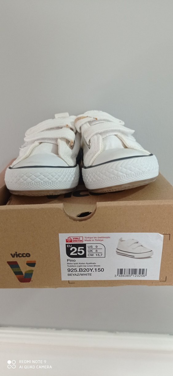 Kız Çocuk Beyaz Cırt Cırtlı Spor Ayakkabı - Görsel 3