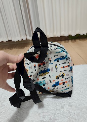 Çok Renkli Çocuk Okul Çantası Araç Desenli - Görsel 2