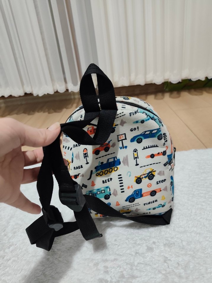 Çok Renkli Çocuk Okul Çantası Araç Desenli - Görsel 2
