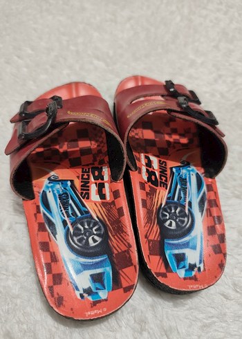 Çift Tokalı Kırmızı Hot Wheels Erkek Terlik - Görsel 2