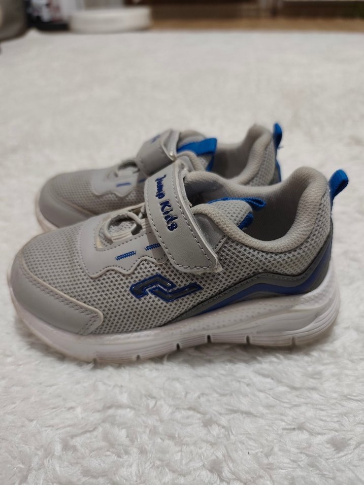 Gri Erkek Çocuk Spor Ayakkabısı Velcro - Görsel 3