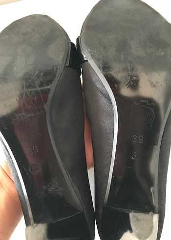39 Beden siyah Renk Siyah Rugan Dolgu Topuklu Kadın Ayakkabı
