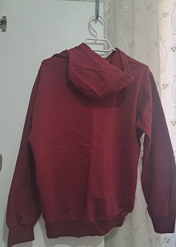 s Beden Bordo Kapüşonlu Salaş Sweatshirt