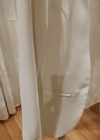 Beyaz Düğmeli Kadın Klasik Blazer Ceket - Görsel 7