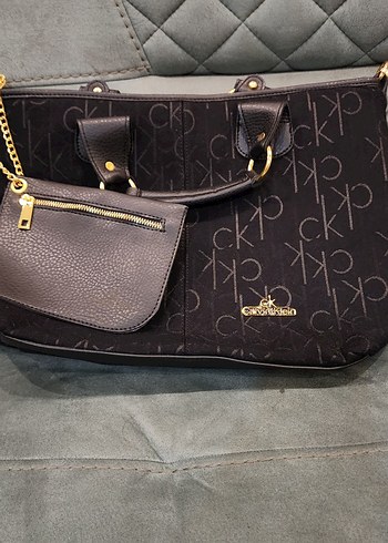 Siyah Nubuk CK Kadın Omuz Çantası - Görsel 7