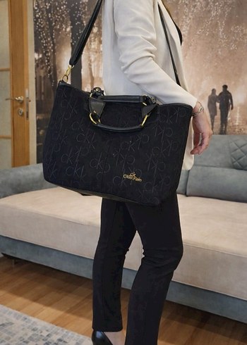 Siyah Nubuk CK Kadın Omuz Çantası - Görsel 9