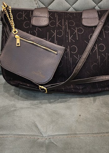 Siyah Nubuk CK Kadın Omuz Çantası - Görsel 3