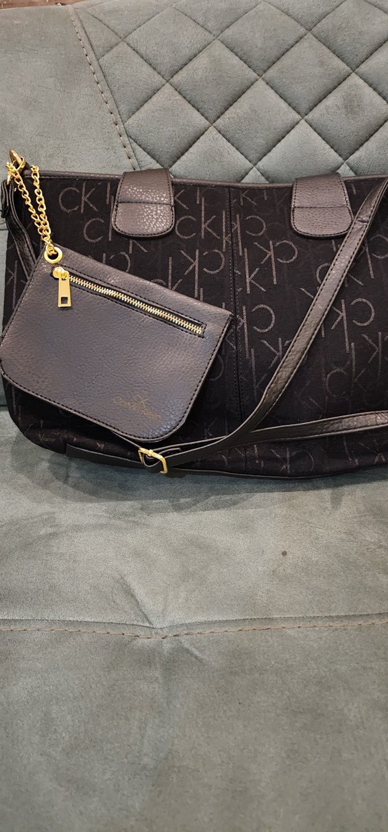 Siyah Nubuk CK Kadın Omuz Çantası - Görsel 3