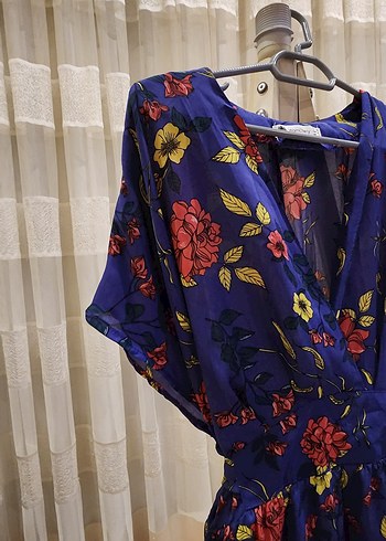 Mor Çiçekli Bohem Uzun Elbise - Görsel 5