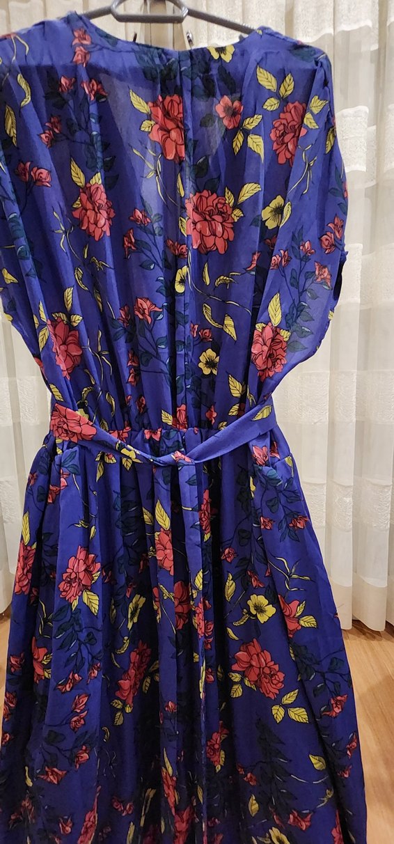 Mor Çiçekli Bohem Uzun Elbise - Görsel 2