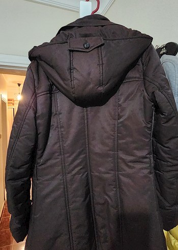 Düğmeli Kahverengi Kadın Kışlık mont - Görsel 5