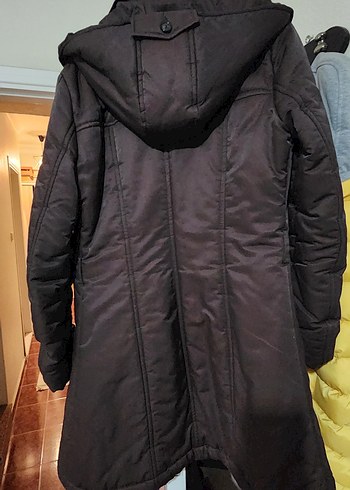 Düğmeli Kahverengi Kadın Kışlık mont - Görsel 4