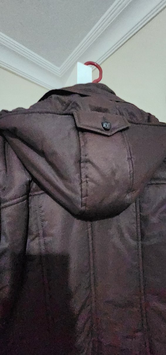 Düğmeli Kahverengi Kadın Kışlık mont - Görsel 3