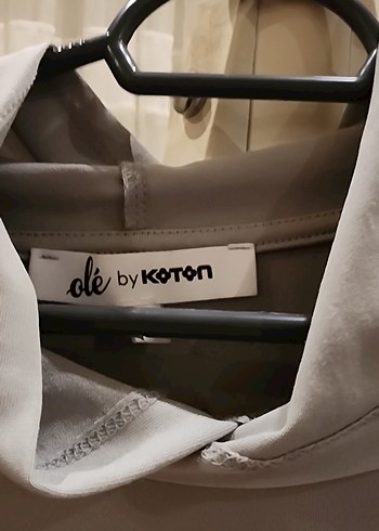 Kadın Bej Uzun Kollu Yüksek Yaka kapüşonlu spor bluz - Görsel 6