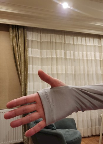 Kadın Bej Uzun Kollu Yüksek Yaka kapüşonlu spor bluz - Görsel 7