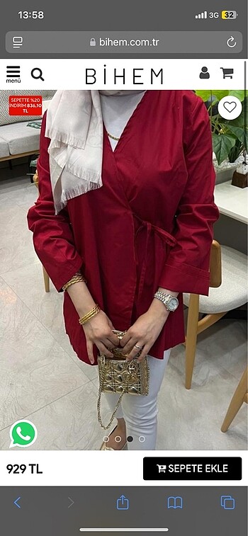 m Beden Bihem yandan bağlamalı kimono