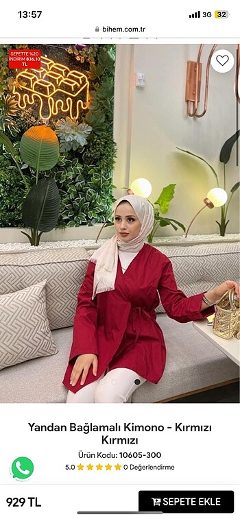 Bihem yandan bağlamalı kimono