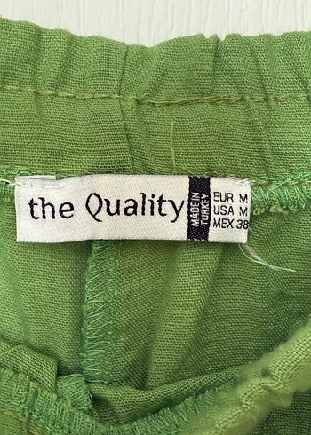Zara Kadın Yeşil Bol Kesim Keten Pantolon