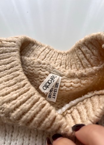 Bej Örgü Bohem çocuk kazak - Görsel 2