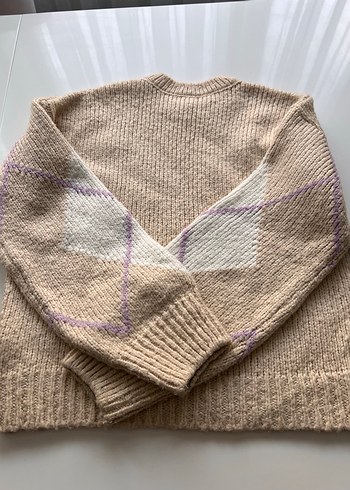 Bej Örgü Bohem çocuk kazak - Görsel 4